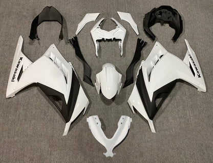 Kawasaki Ninja 300 Fairing kit (2013-2024) Gloss White, Black at KingsMotorcycleFairings.com
