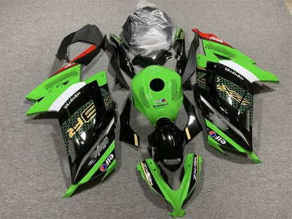 Kawasaki Ninja 300 Fairings (2013-2024) Green, Black, Gold Elf from KingsMotorcycleFairings.com