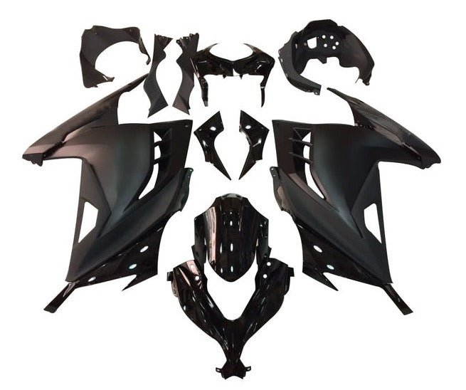 Kawasaki Ninja 300 Fairings (2013-2024) Matte Black, Gloss Black from KingsMotorcycleFairings.com