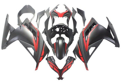 Kawasaki Ninja 300 Fairings (2013-2024) Matte Black, Matte Red at KingsMotorcycleFairings.com