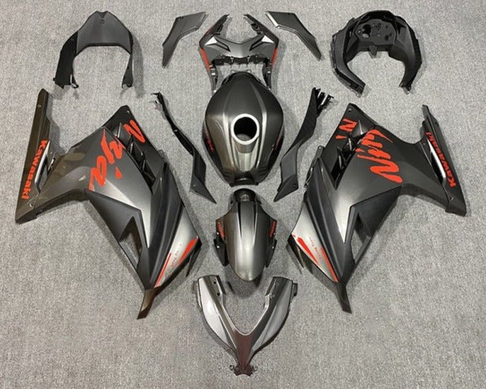Kawasaki Ninja 300 Fairings (2013-2024) Matte Black, Red from KingsMotorcycleFairings.com