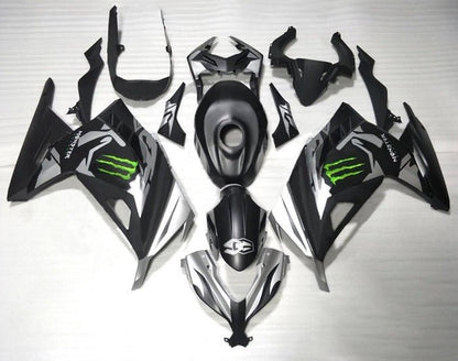 Kawasaki Ninja 300 Fairings (2013-2024) Matte Black, Silver, Monster from KingsMotorcycleFairings.com