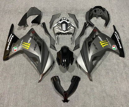 Kawasaki Ninja 300 Fairings (2013-2024) Matte Gray, Black, Yellow at KingsMotorcycleFairings.com