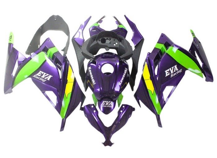 Kawasaki Ninja 300 Fairings (2013-2024) Purple, Green, Yellow EVA from KingsMotorcycleFairings.com