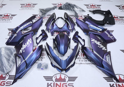 Kawasaki Ninja 400 Fairing Kit (2018-2023) Matte Dark Blue, Purple Chameleon from KingsMotorcycleFairings.com