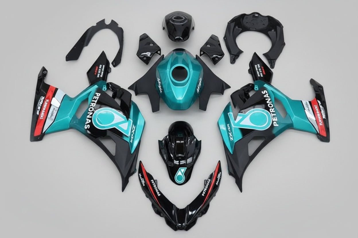 Kawasaki Ninja 400 Fairings (2018-2023) Black, Blue, Petronas at KingsMotorcycleFairings.com