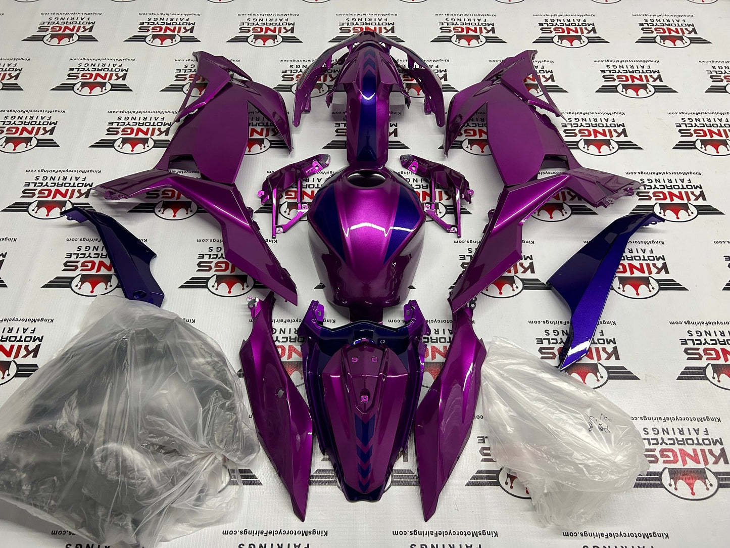 Kawasaki Ninja 400 Fairings (2018-2023) Pink, Purple from KingsMotorcycleFairings.com