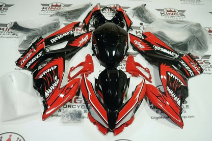 Kawasaki Ninja 400 Fairings (2018-2023) Red, Black, White Shark at KingsMotorcycleFairings.com