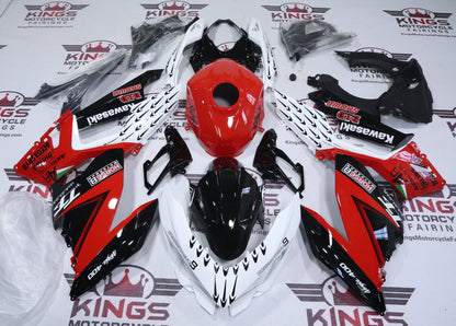 Kawasaki Ninja 400 Fairings (2018-2023) White, Red, Black Arrows at KingsMotorcycleFairings.com