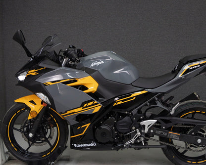 Kawasaki Ninja 400 Fairing set (2018-2023) Nardo Gray, Yellow, Black at KingsMotorcycleFairings.com
