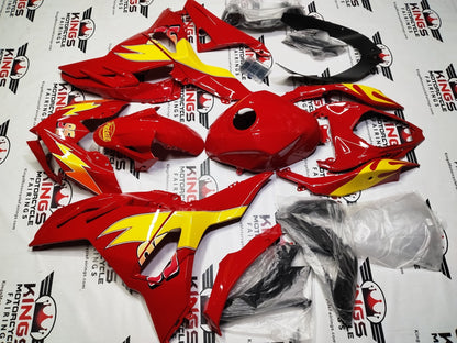 Kawasaki Ninja 500 Fairing Kit (2024-2025) Red, Yellow, Rusteze 95 from KingsMotorcycleFairings.com