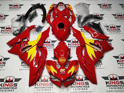 Kawasaki Ninja 500 Fairing Set (2024-2025) Red, Yellow, Rusteze 95 at KingsMotorcycleFairings.com
