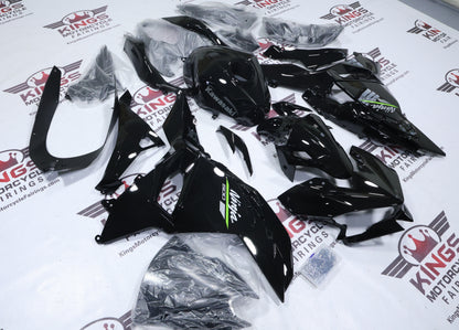 Kawasaki Ninja 500 Fairings (2024-2025) Black, Green Stripe at KingsMootrcycleFairings.com