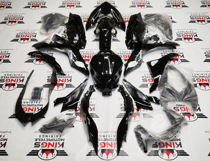 Kawasaki Ninja 500 Fairings (2024-2025) Black, White Spray from KingsMotorcycleFairings.com