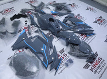 Kawasaki Ninja 650 Fairing Kits (2020-2025) Nardo Gray, Blue Stripes from KingsMotorcycleFairings.com
