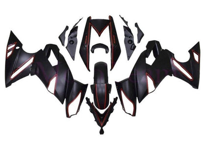Kawasaki Ninja 650 Fairings (2009-2011) Matte Black, Red Stripe at KingsMotorcycleFairings.com
