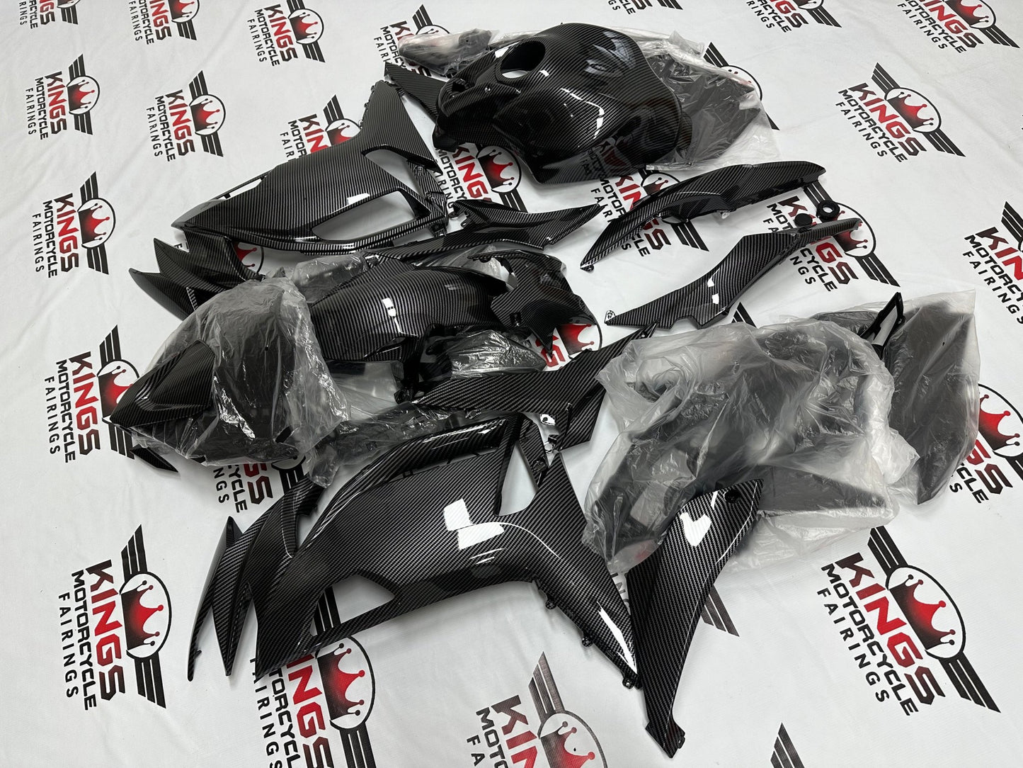 Kawasaki Ninja 650 Fairings (2020-2025) All Faux Carbon Fiber at KingsMotorcycleFairings.com