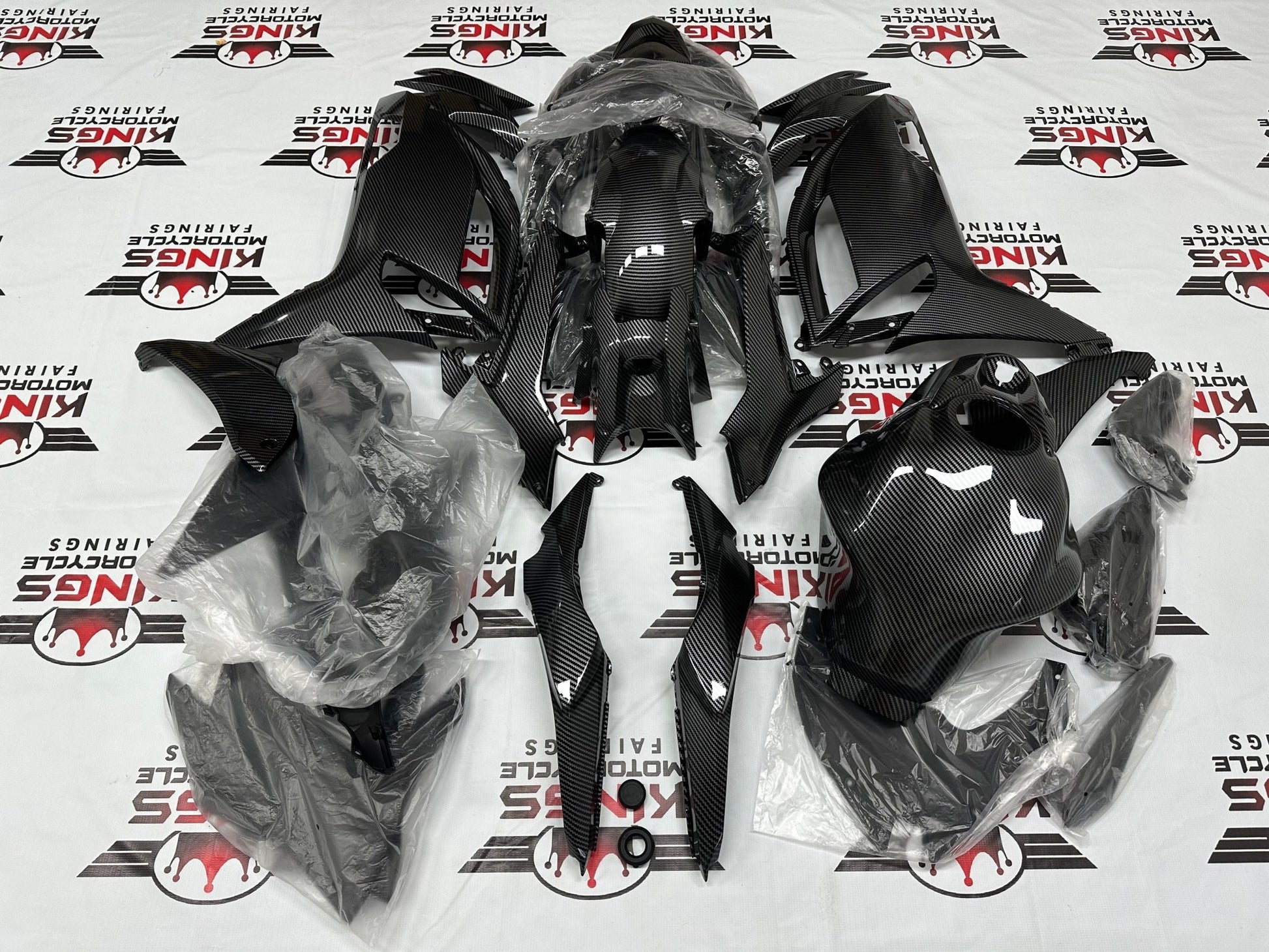 Kawasaki Ninja 650 Fairings (2020-2025) All Faux Carbon Fiber from KingsMotorcycleFairings.com