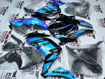 Kawasaki Ninja 650 Fairings (2020-2025) Chrome Chameleon, Blue, Pink at KingsMotorcycleFairings.com