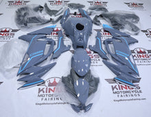 Kawasaki Ninja 650 Fairings (2020-2025) Gray, Blue Stripes at KingsMotorcycleFairings.com