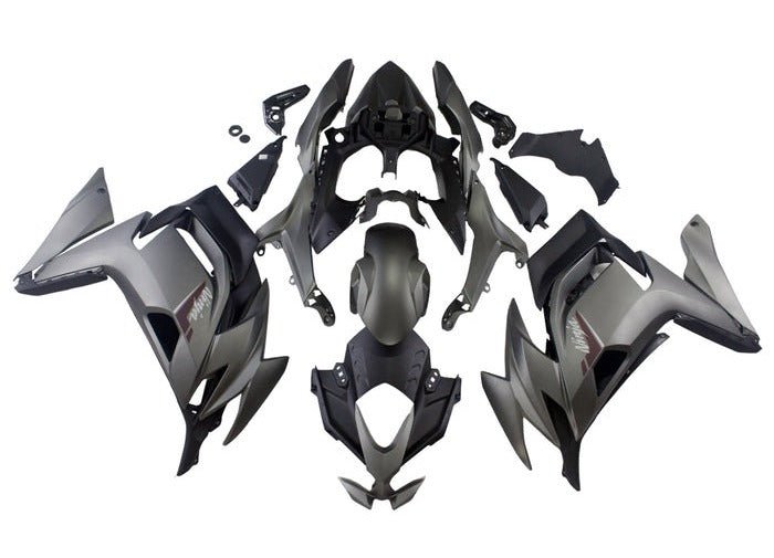 Kawasaki Ninja 650 Fairings (2020-2025) Matte Gray, Matte Black at KingsMotorcycleFairings.com