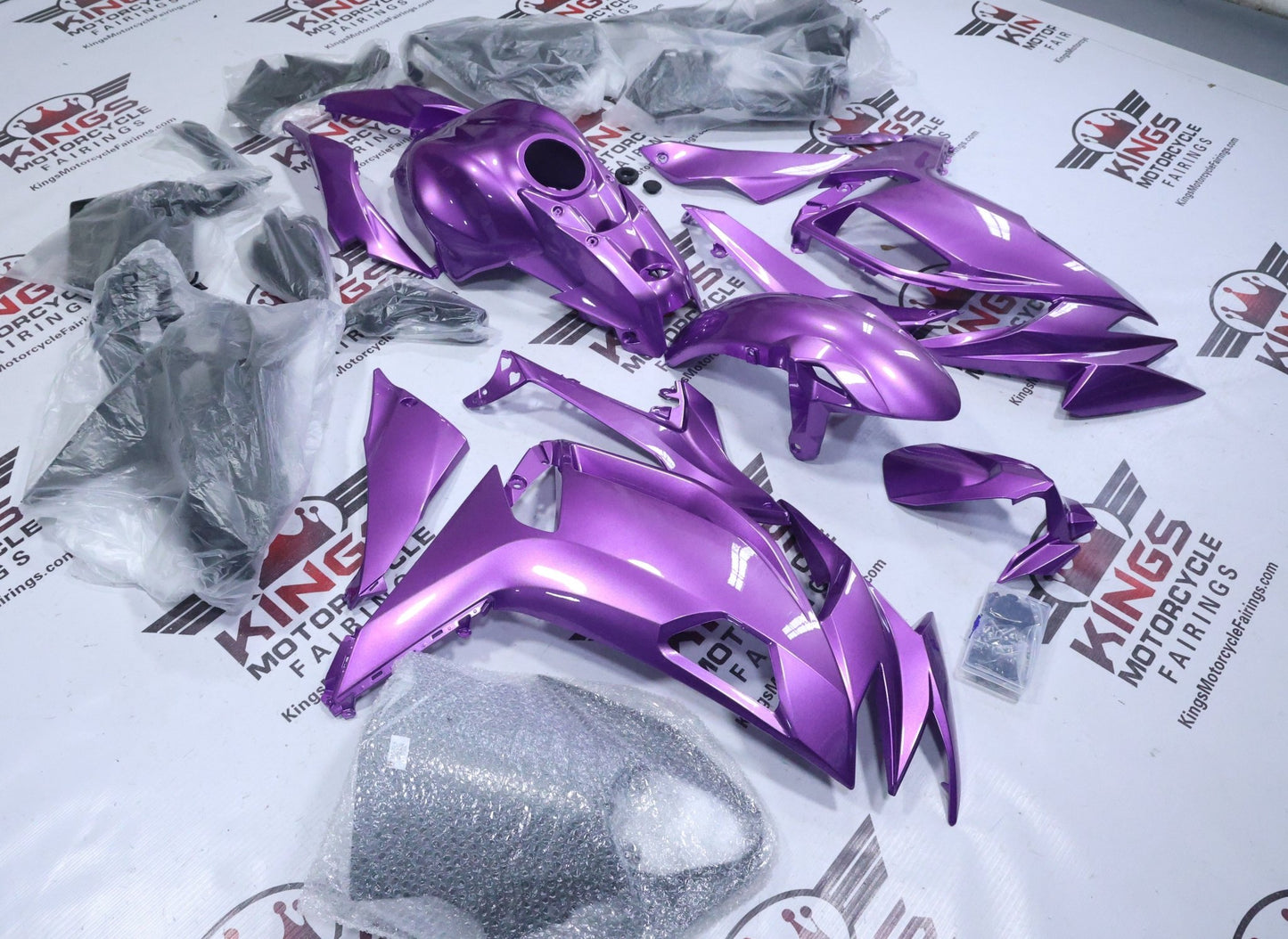 Kawasaki Ninja 650 Fairings (2020-2025) Purple Gloss from KingsMotorcycleFairings.com