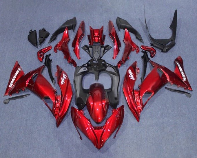 Kawasaki Ninja 650R Fairings (2017-2019) Candy Red, White at KingsMotorcycleFairings.com
