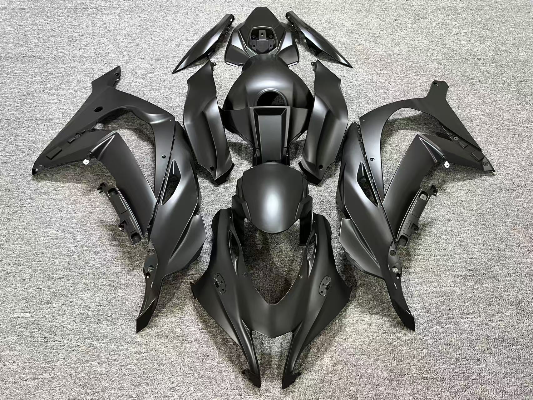 Kawasaki Ninja ZX-10R Fairings (2016-2020) Matte Black at KingsMotorcycleFairings.com