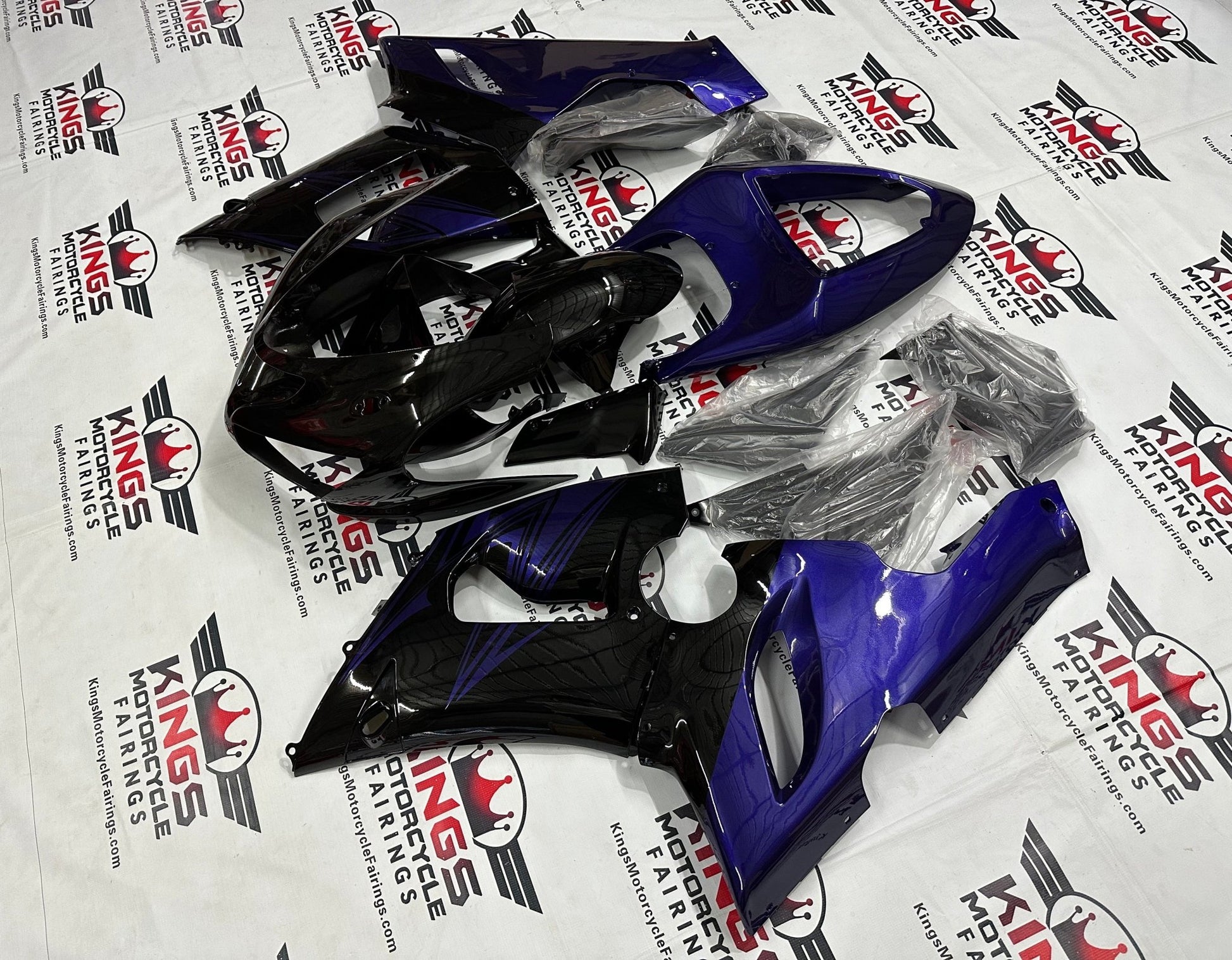 Kawasaki Ninja ZX-6R 636 Fairings (2005-2006) Black, Purple at KingsMotorcycleFairings.com