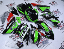 Kawasaki Ninja ZX10R Fairing Kit (2004-2005) Black, Green, Elf 66 at KingsMotorcycleFairings.com