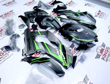 Kawasaki Ninja ZX10R Fairings (2021-2025) Matte Black, Gray, Green Stripe at KingsMotorcycleFairings.com