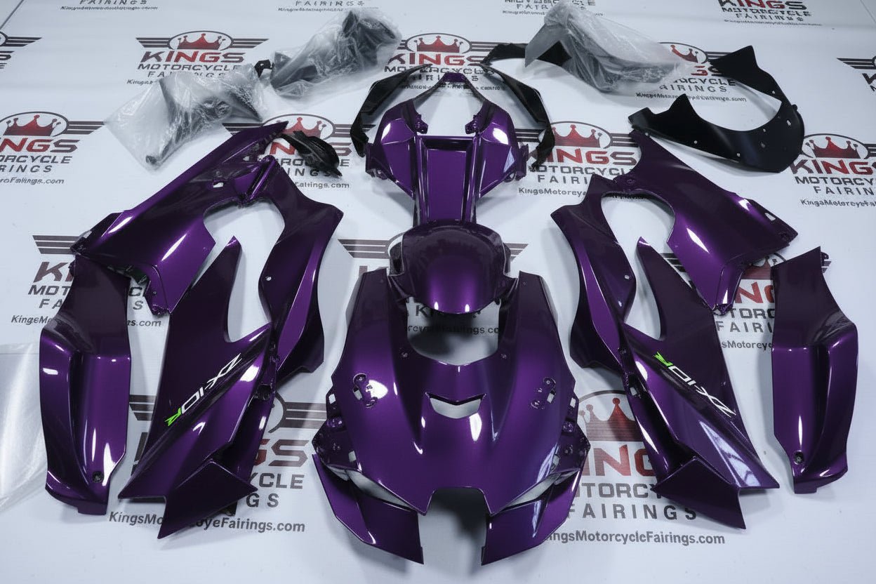Kawasaki Ninja ZX10R Fairings (2021-2025) Purple, White, Green at KingsMotorcycleFairings.com