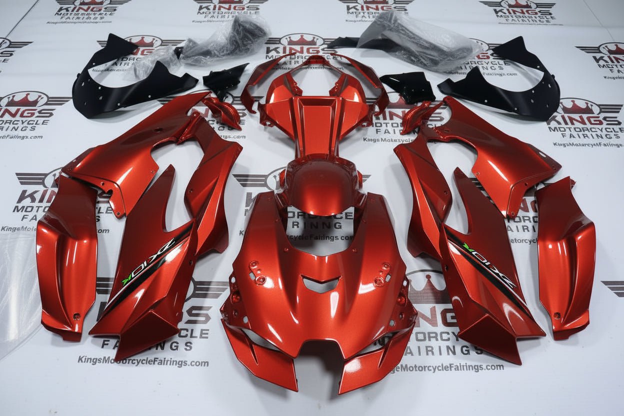 Kawasaki Ninja ZX10R Fairings (2021-2025) Red, White, Green at KingsMotorcycleFairings.com