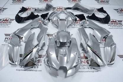 Kawasaki Ninja ZX10R Fairings (2021-2025) Silver Metallic at KingsMotorcycleFairings.com