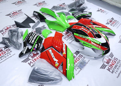 Kawasaki Ninja ZX14R Fairings (2006-2011) Green, Red, Motocard at KingsMotorcycleFairings.com