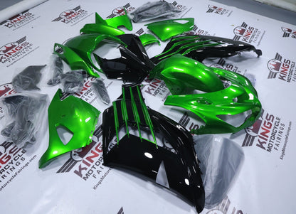 Kawasaki Ninja ZX14R Fairings (2012-2024) Green Metallic, Black from KingsMotorcycleFairings.com