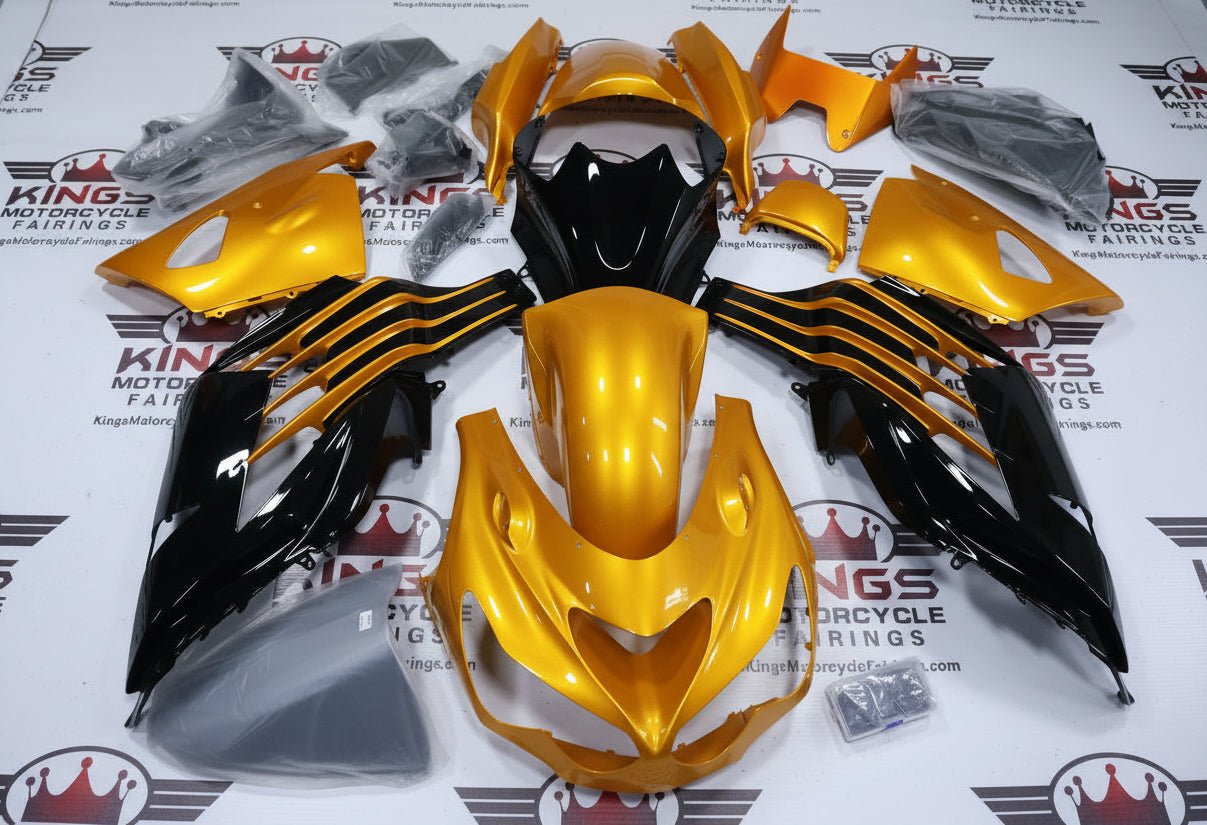 Kawasaki Ninja ZX14R Fairings (2012-2024) Yellow, Black at KingsMotorcycleFairings.com