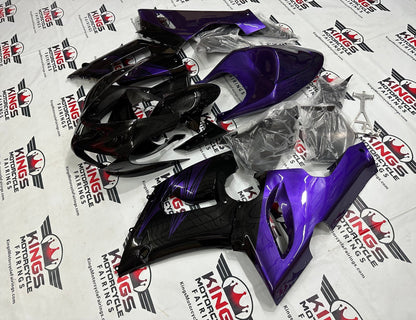 Kawasaki Ninja ZX6R 636 Fairings (2005-2006) Black, Purple Stripe at KingsMotorcycleFairings.com