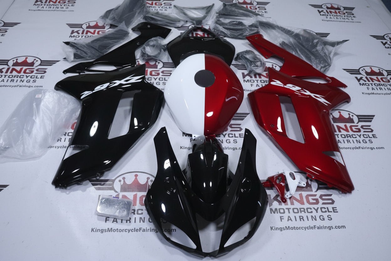 Kawasaki Ninja ZX6R 636 Fairings (2007-2008) Black, Red, White Split at KingsMotorcycleFairings.com