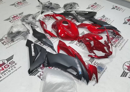Kawasaki Ninja ZX6R 636 Fairings (2019-2023) Candy Red, Matte Black at KingsMotorcycleFairings.com