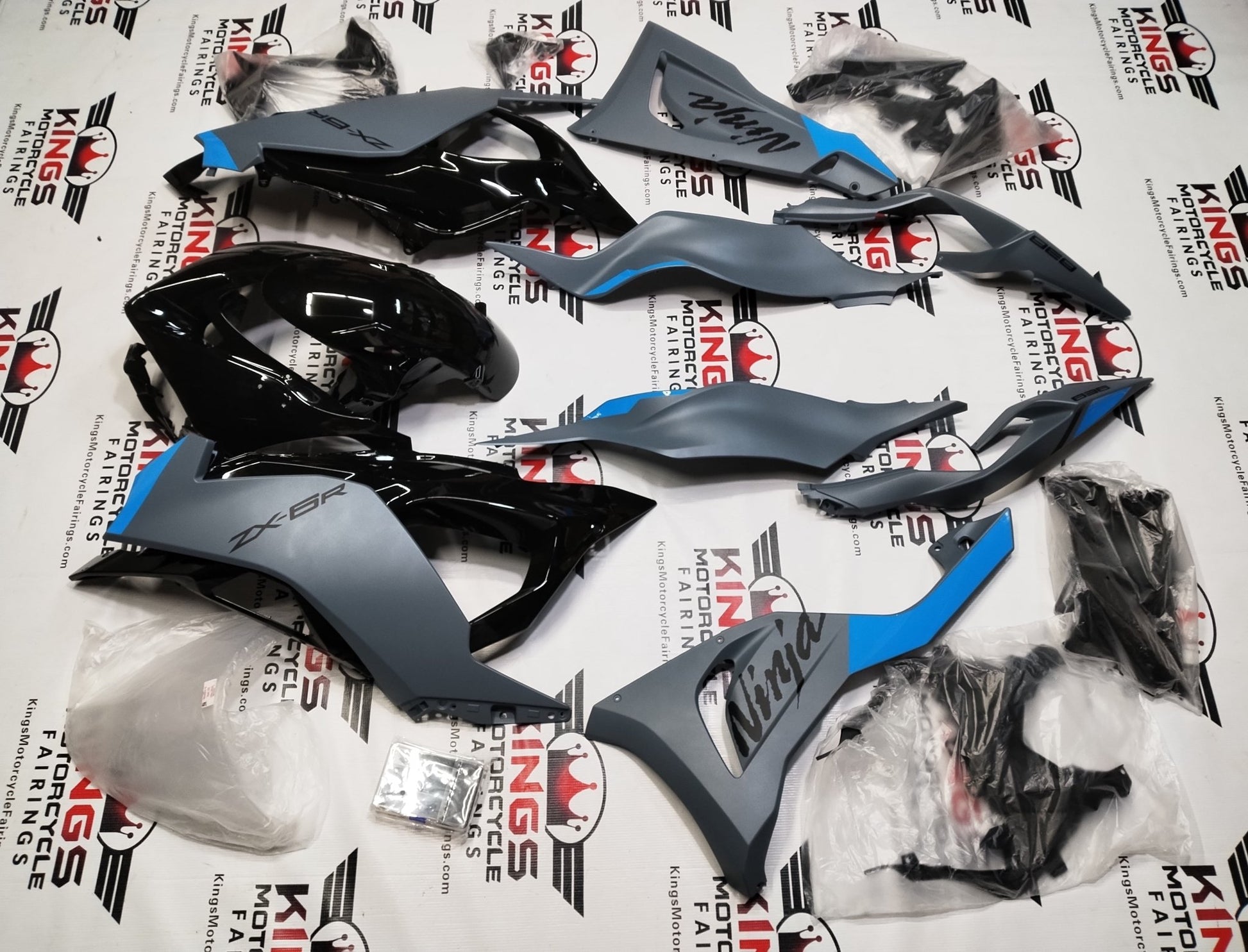 Kawasaki Ninja ZX6R 636 Fairings (2024-2025) Matte Dark Gray Metallic from KingsMotorcycleFairings.com