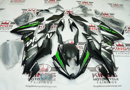 Kawasaki Ninja ZX6R 636 (2019-2023) Matte Black, Green, White Elf at KingsMotorcycleFairings.com