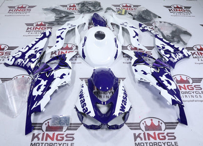 Kawasaki Ninja ZX6R (2024-2025) Purple Wolf, White at KingsMotorcycleFairings.com