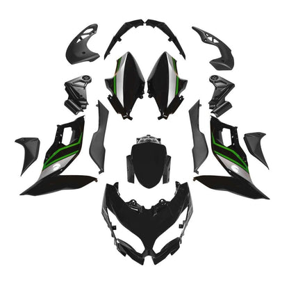 Kawasaki Versys 650 Fairings (2015-2021) Black, Green at KingsMotorcycleFairings.com