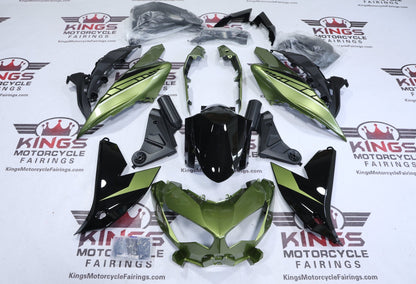 Kawasaki Versys 650 Fairings (2022-2025) Black, Olive Green at KingsMotorcycleFairings.com