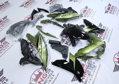 Kawasaki Versys 650 Fairings (2022-2025) Black, Olive Green from KingsMotorcycleFairings.com