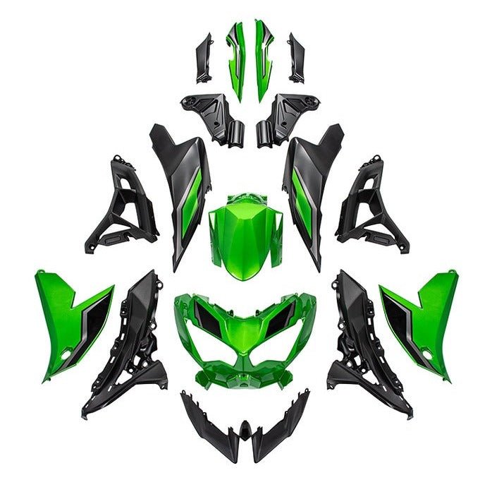 Kawasaki Versys 650 Fairings (2022-2025) Green, Black at KingsMotorcycleFairings.com