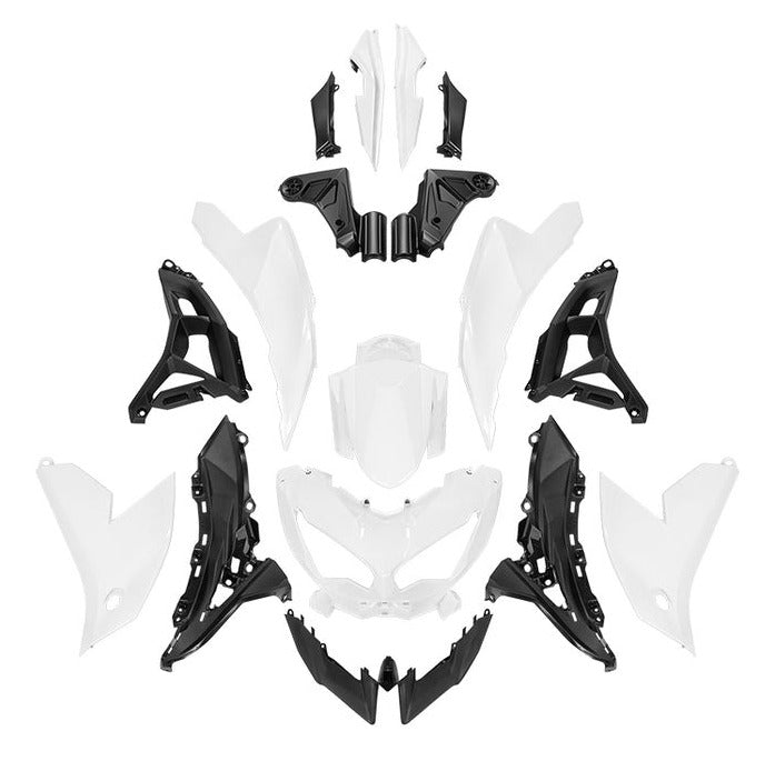Kawasaki Versys 650 Fairings (2022-2025) White, Black at KingsMotorcycleFairings.com