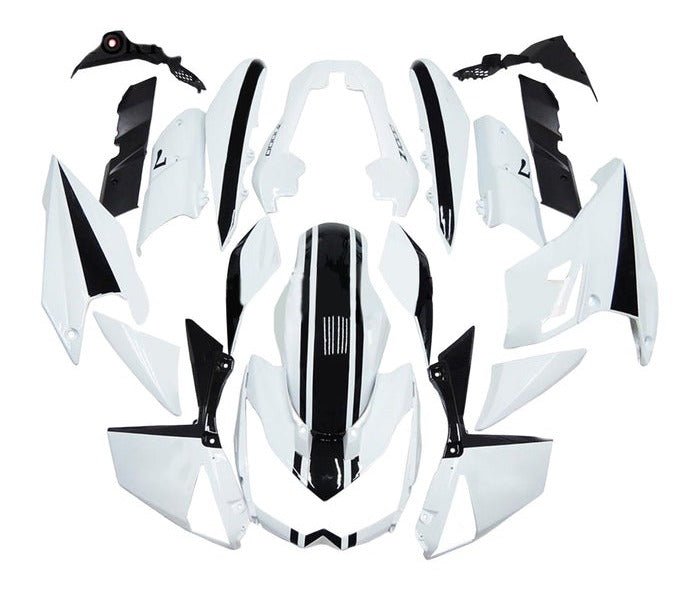 Kawasaki Z1000 Fairings (2010-2013) White, Black Stripe at KingsMotorcycleFairings.com