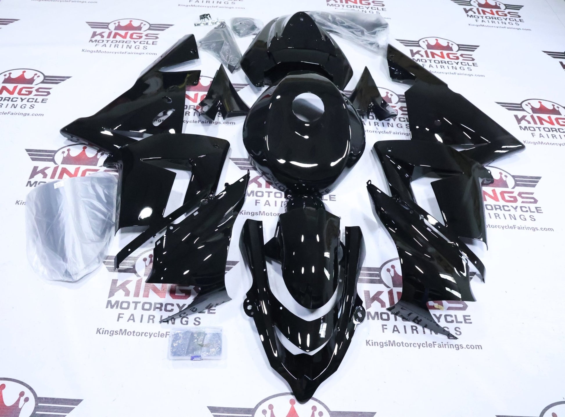 Kawasaki ZX-10R Fairings (2004-2005) All Black from KingsMotorcycleFairings.com